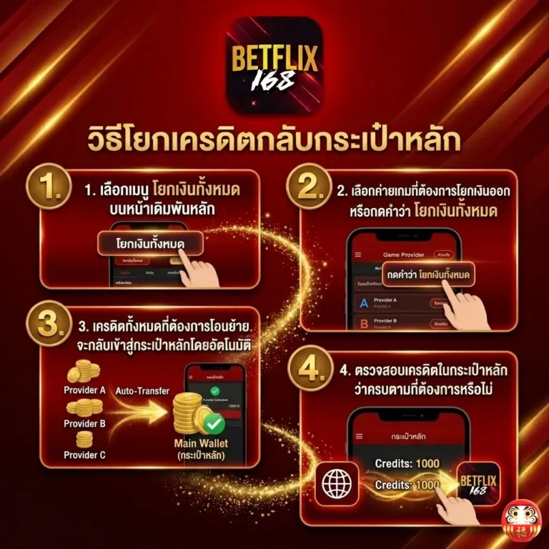 วิธีโยกเครดิต Betflix168
